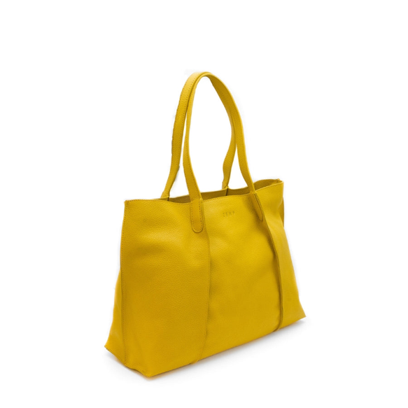 Yellow tote bag on a white background