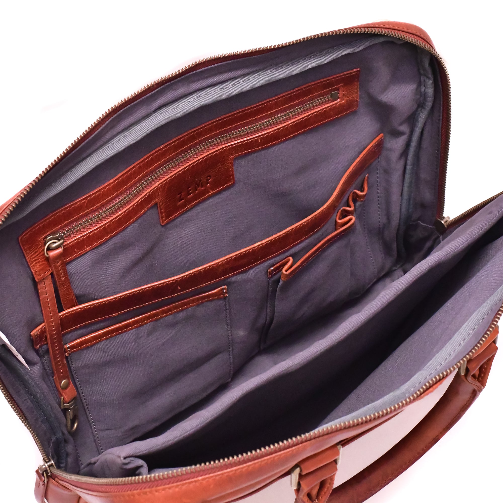 Supernova 13&quot; laptop leather bag inside