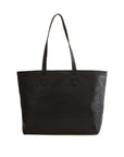 Black tote bag on a white background
