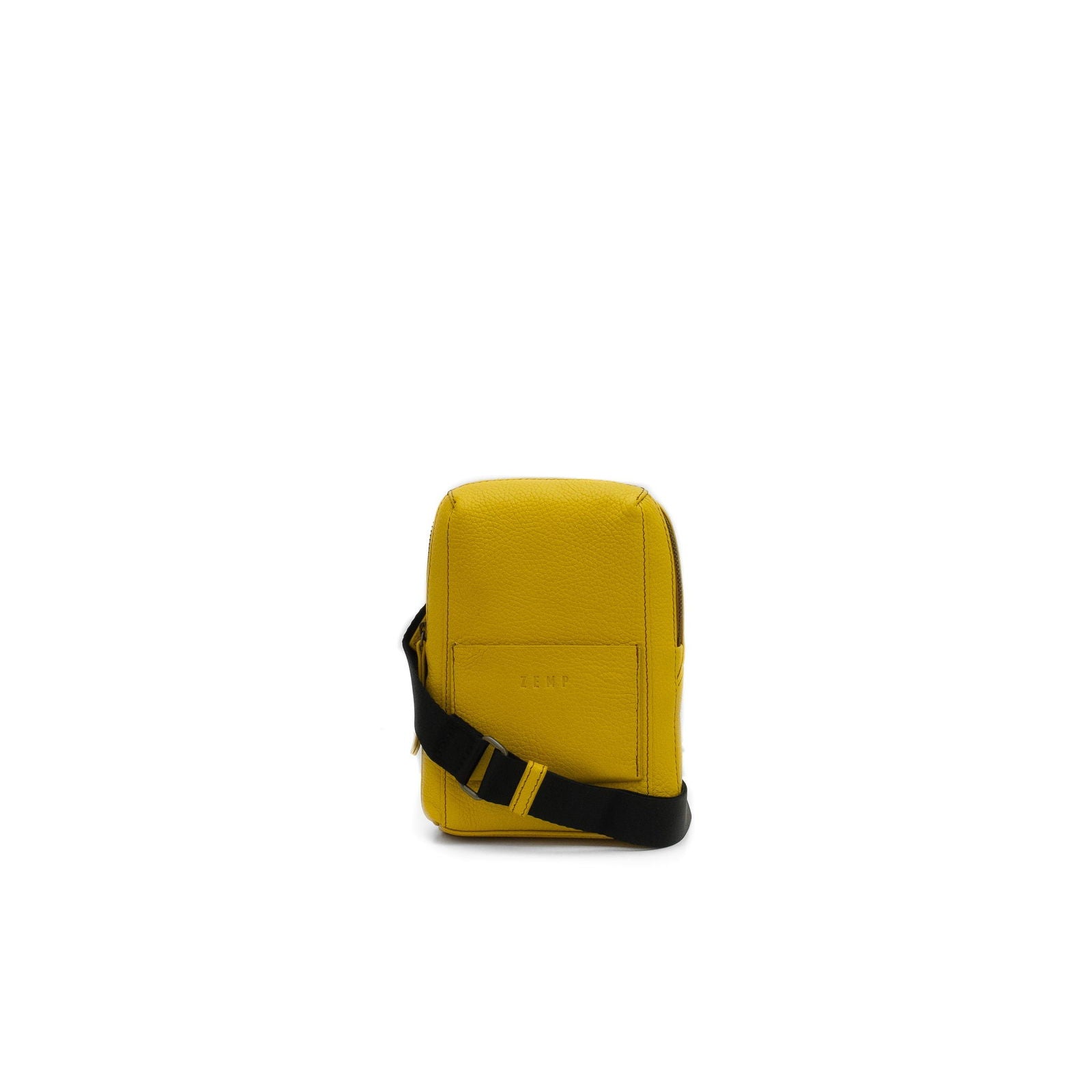 Wembley crossbody leather bag front yellow