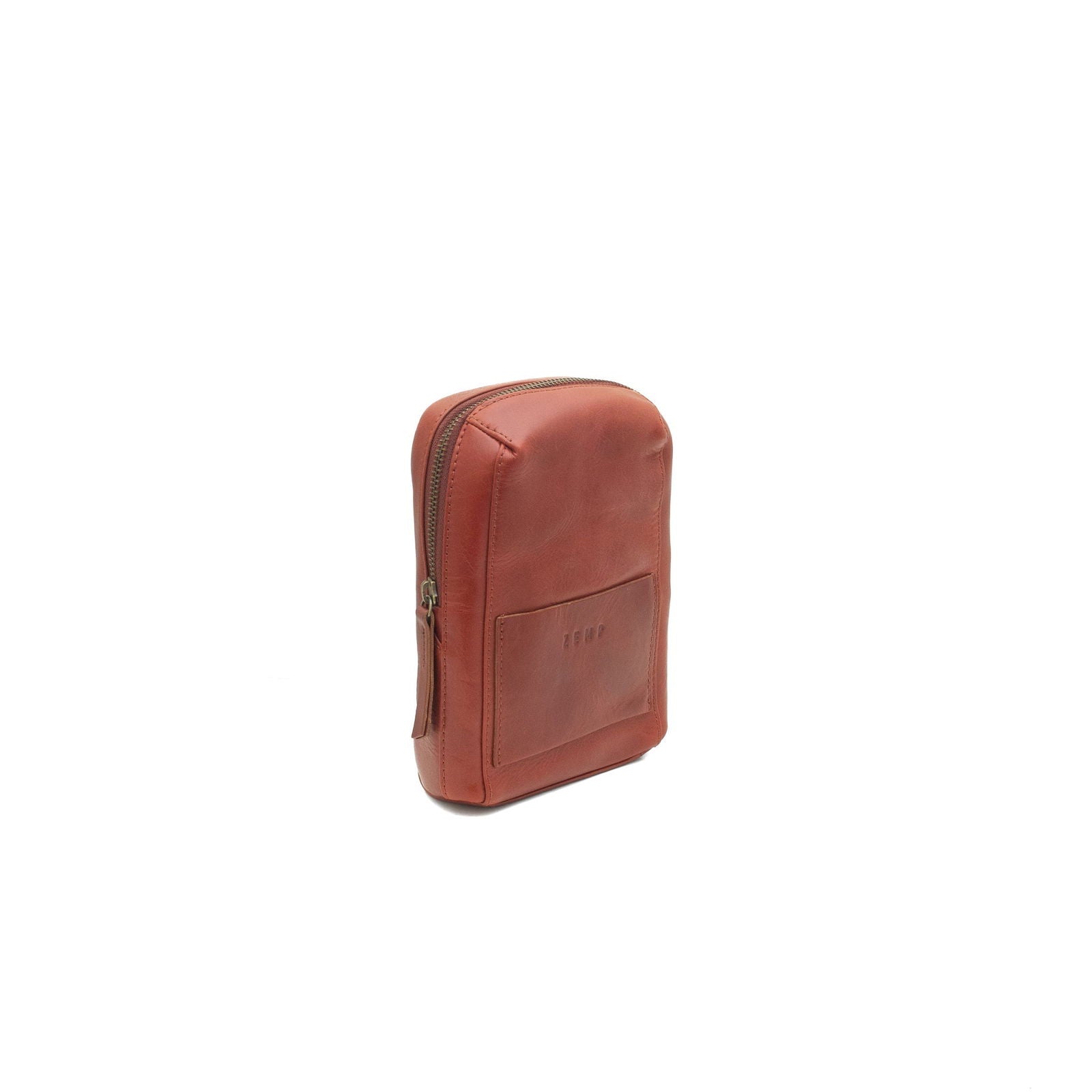 Wembley crossbody leather bag side chestnut